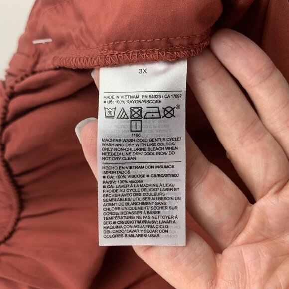 Old Navy Cherry Birch Challis WIde Leg Playa Pant 3X New - Picture 5 of 7